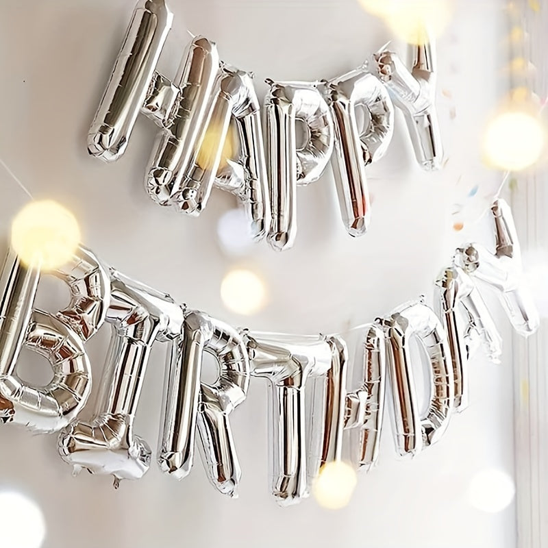 Factory Direct Sales Of American Version 16-inch Aluminum Film Ball Birthday Happy Birthday Letter Balloon Set Decoration