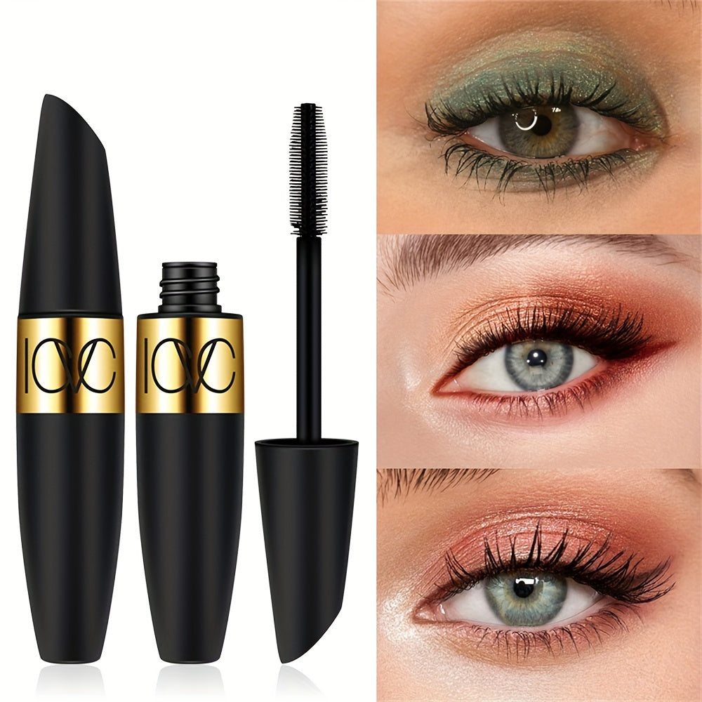 Volumizing 4D Waterproof Mascara, Long-lasting Curling And Lengthening Lash Makeup, Intense Black, Clump-Free Formula For Dramatic Eyes