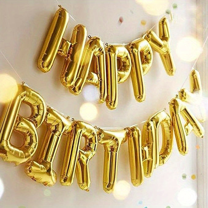 Factory Direct Sales Of American Version 16-inch Aluminum Film Ball Birthday Happy Birthday Letter Balloon Set Decoration