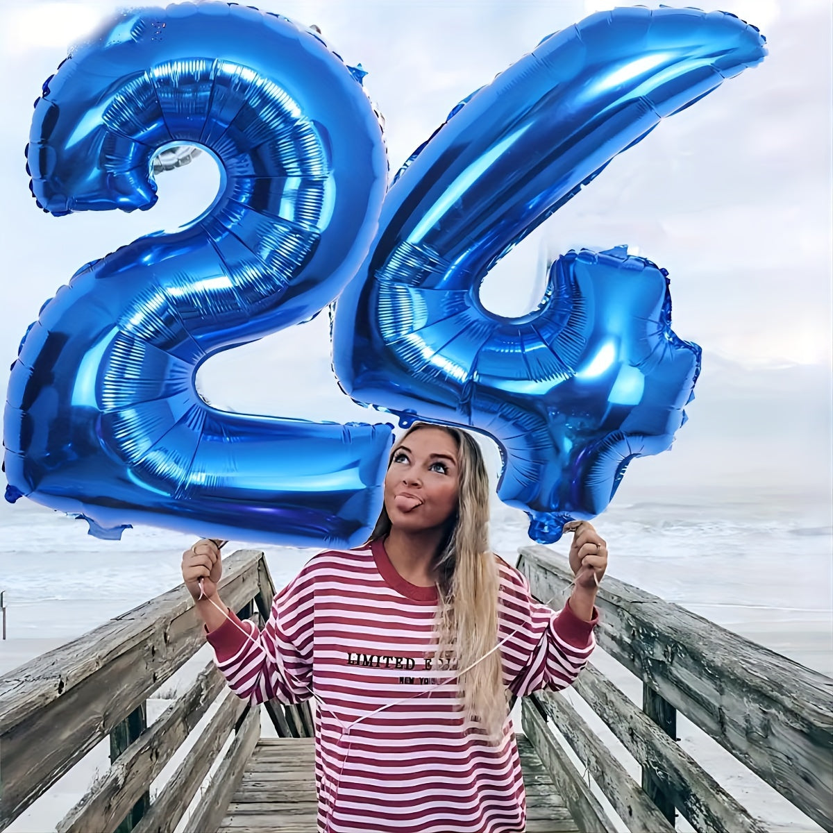 1pc Giant 32-inch Blue Number "60.96cm Balloon - Perfect for Birthdays, Weddings, Anniversaries & Theme Parties - Durable Self-Sealing Aluminum Film, Ideal for Celebrations & Decor, Birthday Balloons