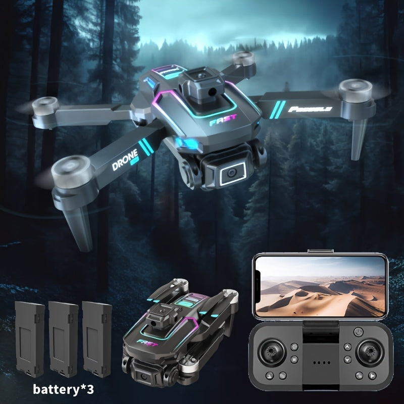 New LU60 HD dual camera drone with three batteries - quadcopter, intelligent obstacle avoidance and optical flow functions, beginner-friendly for indoor/outdoor use, perfect gift for important holidays such as Christmas, Hall