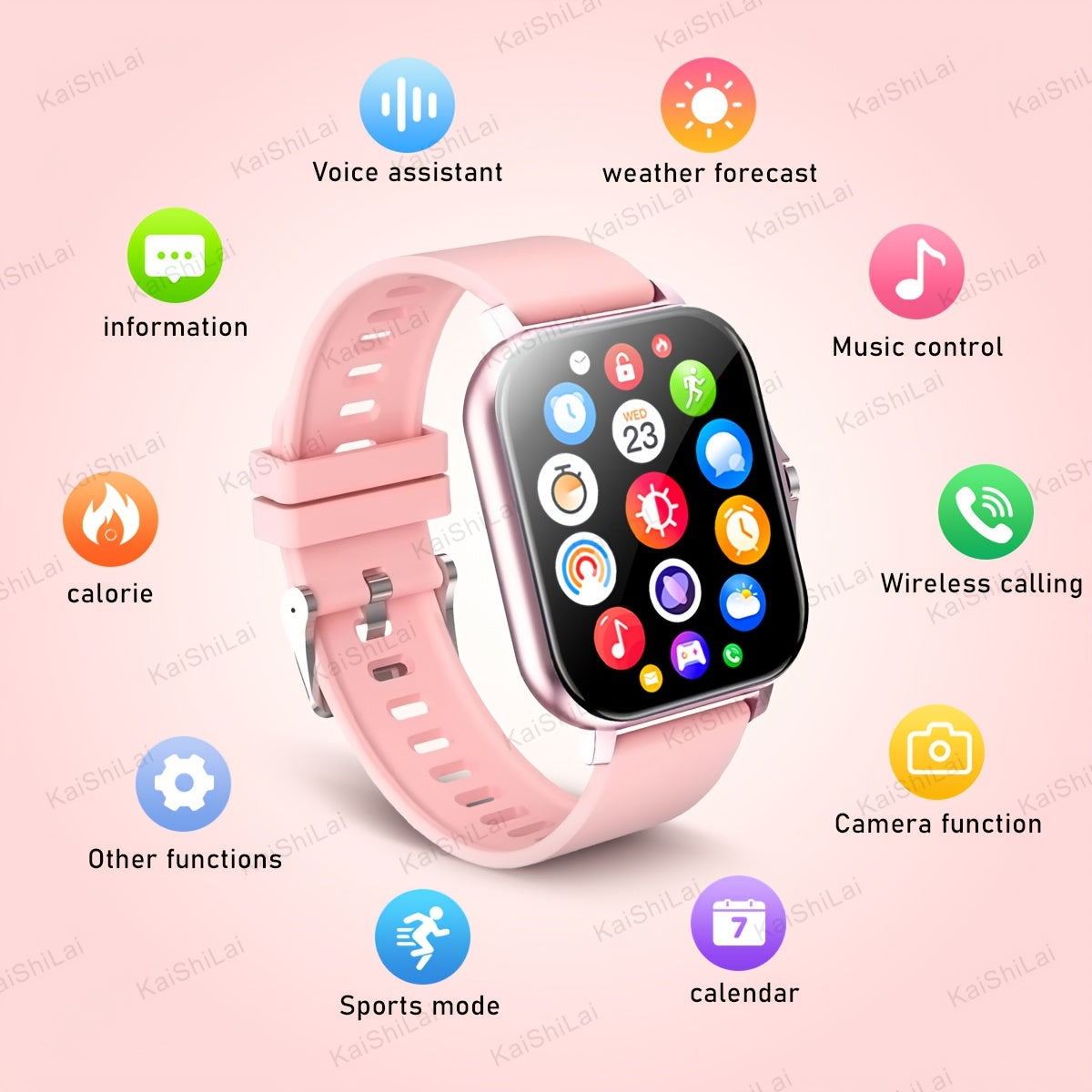 1pc 2024 Trendy Smartwatch, 4.65cm Full Touch Screen, Sports Fitness Tracker with Call Functionality, Step Counter, Distance & Activity Modes, USB Rechargeable Lithium Battery, for iPhone & for Android, Smart Watch for Androi