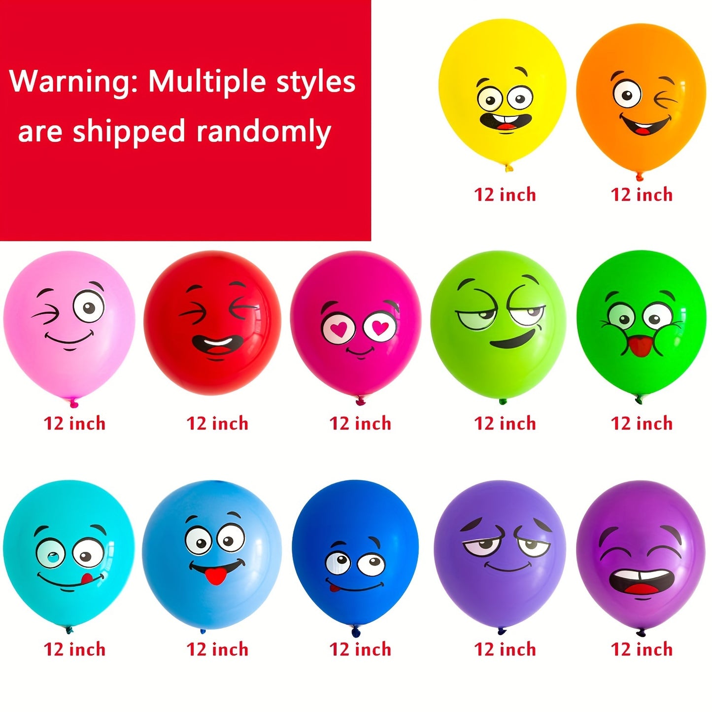 20pcs Vibrant Emotion Latex Balloons Set - Cute & Diverse Faces, High-Quality, Includes Pump - Perfect for Kids Birthday Parties, Weddings, & Holiday Decorations