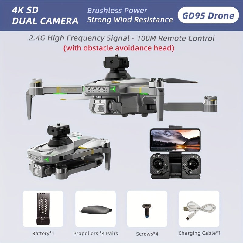 GD95 HD 480P Dual Camera Electric Adjustment Anti-Shake 360 Degree Obstacle Avoidance Four Axis Drone, Air Positioning Hovering, 120 Degree Wide Angle Camera Range, with Mobile Phone APP Real Time Transmission Image, GLOBAL D