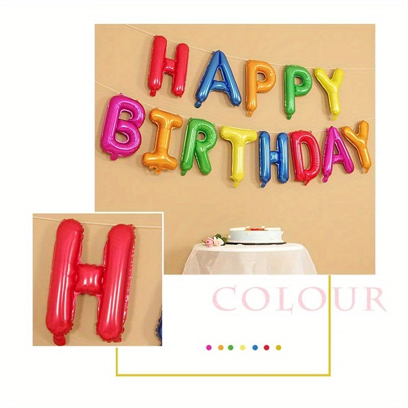 Factory Direct Sales Of American Version 16-inch Aluminum Film Ball Birthday Happy Birthday Letter Balloon Set Decoration