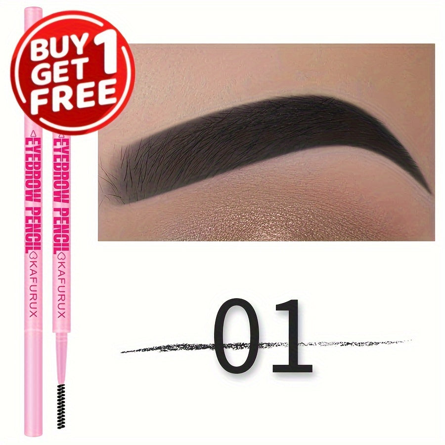 Buy 1 Get 1 Free Eyebrow Pencil - Waterproof, Sweatproof, Long-Lasting Makeup in Brown, Earth Tones, Grey & Black - Easy Application for All Skin Types