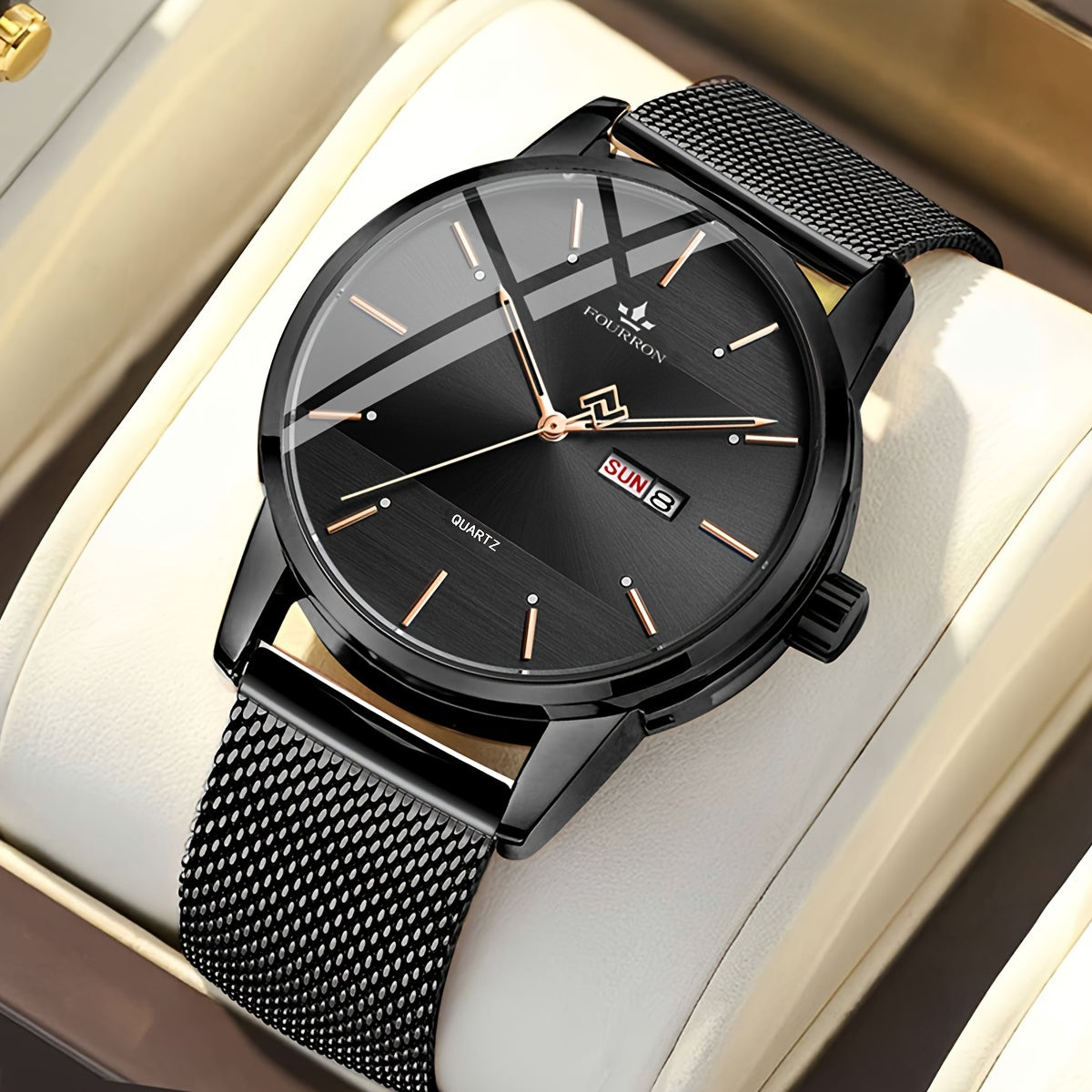 The FOURRON Brand Offers a New Stainless Steel Men'S Quartz Watch Featuring a Stylish And Minimalist Design, Perfect for Everyday Wear, Travel, And Business. It Is an Ideal Choice for Birthday And Holiday Gifts, with Multifun