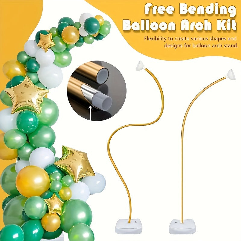 1pc Flexible Balloon Arch Stand Kit, 249.94cm Reusable Plastic Balloon Flower Backdrop with Water Base for Wedding, Bridal Shower, Engagement, Christmas, Birthday Party Decorations - No Electricity Needed, Balloon Stand Kit