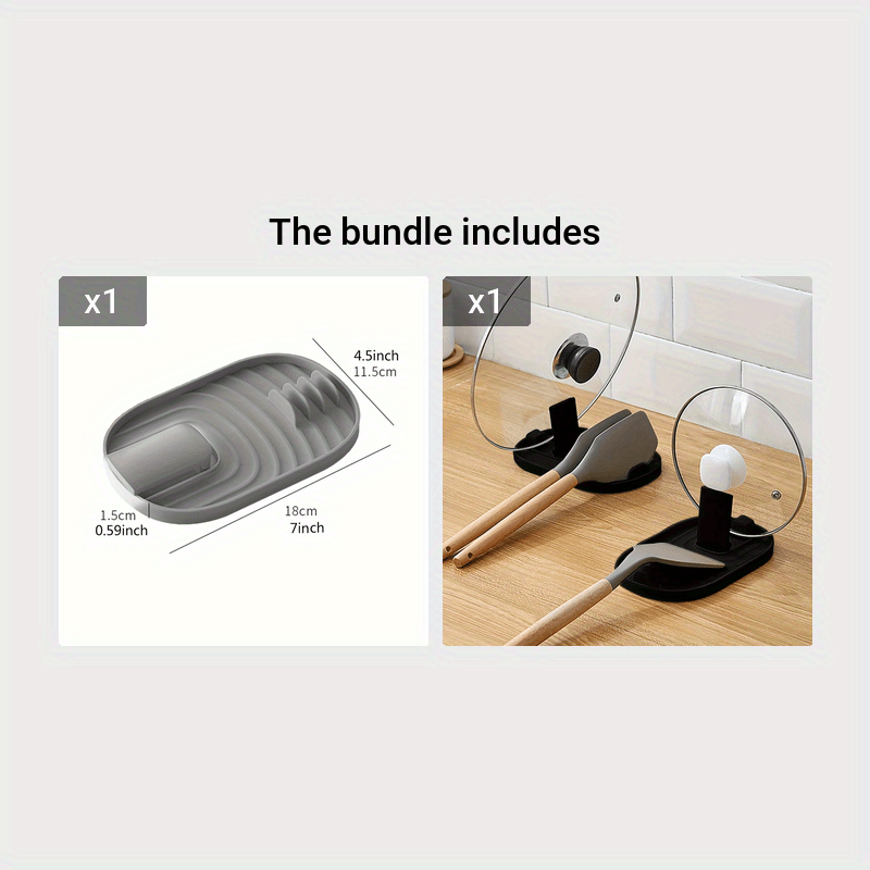 1pc Pot Lid Holder, Soup Spoon Rack, Foldable Cooking Spatula Holder, Tableware Storage Rack, Spoon Mat, For Home Kitchen Restaurant, Kitchen Supplies, Kitchen Tools, Kitchen Storage Accessories