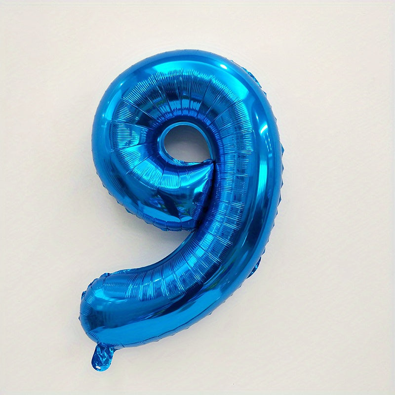 1pc Giant 32-inch Blue Number "60.96cm Balloon - Perfect for Birthdays, Weddings, Anniversaries & Theme Parties - Durable Self-Sealing Aluminum Film, Ideal for Celebrations & Decor, Birthday Balloons