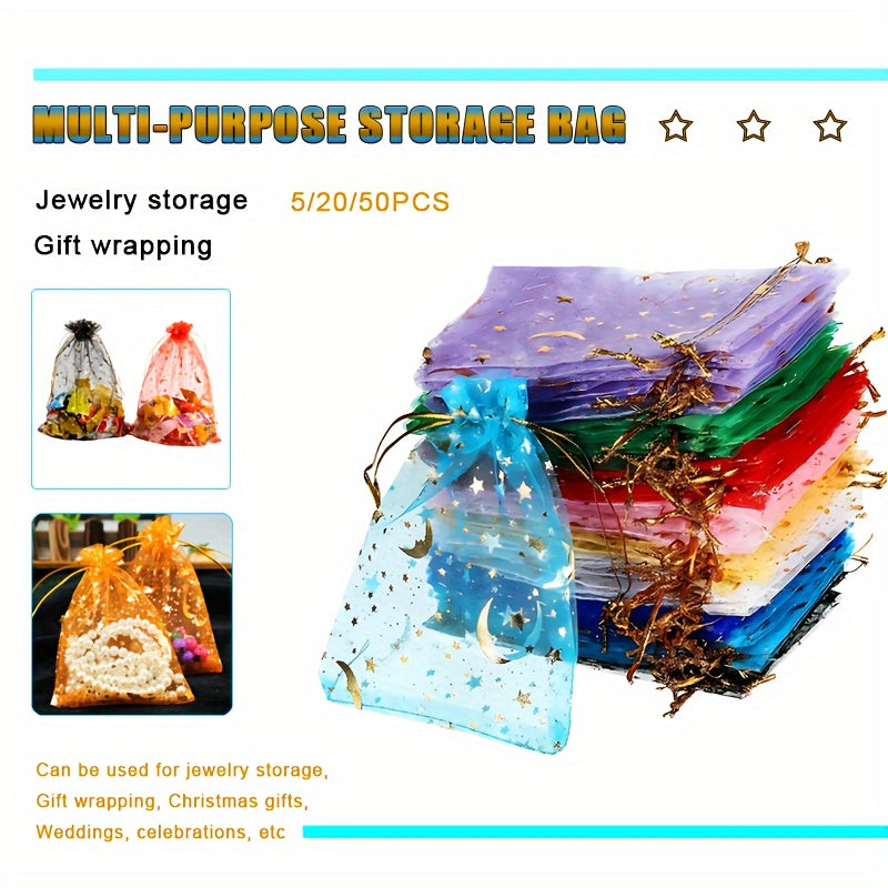 Multi-Purpose Storage Bags: 50 PCS, 5/20/50 PCS, Jewelry Storage, Gift Wrapping, Christmas Gifts, Weddings, Celebrations, Etc. - 9Cm/3.5Inch X 7Cm/2.8Inch, 7X9Cm / 2.8X3.5Inch, 100% Polyester