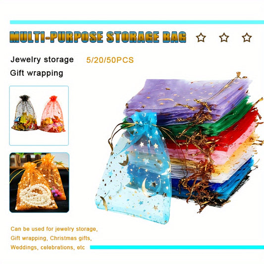 Multi-Purpose Storage Bags: 50 PCS, 5/20/50 PCS, Jewelry Storage, Gift Wrapping, Christmas Gifts, Weddings, Celebrations, Etc. - 9Cm/3.5Inch X 7Cm/2.8Inch, 7X9Cm / 2.8X3.5Inch, 100% Polyester