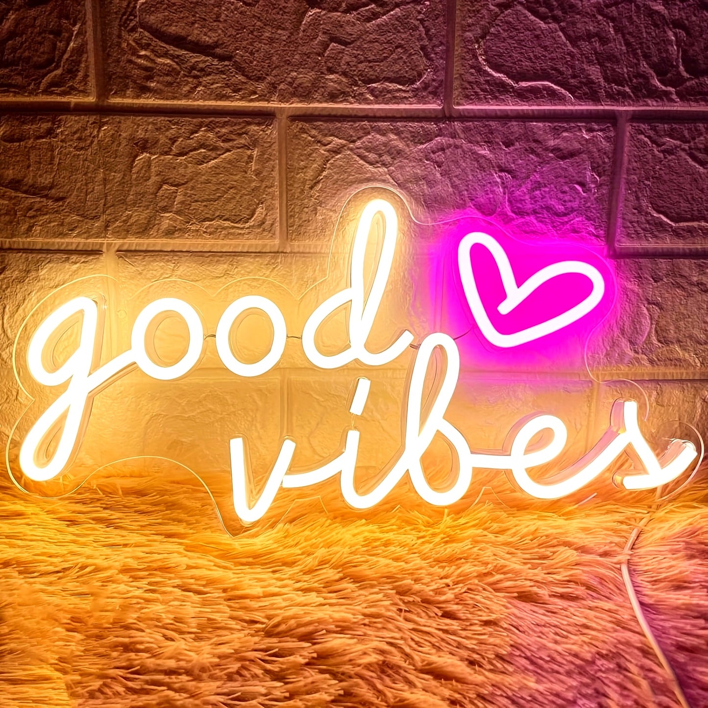 1pc Neon Sign: Warm Yellow & Pink LED Wall Decoration, 39.88cm x 20.07cm, USB Powered, Adjustable Brightness, Perfect for Parties, Weddings, Clubs, Bars, Game Rooms, and Cafes