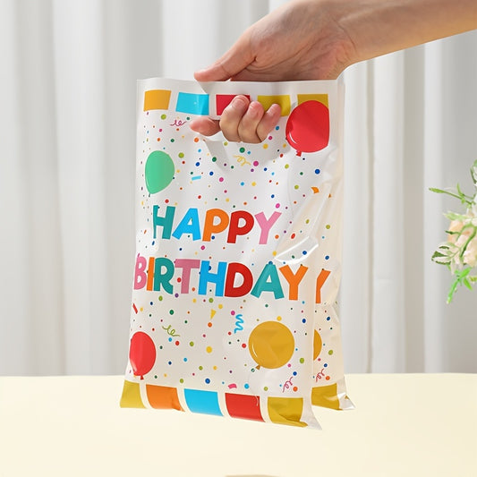 10/25/50pcs,Birthday Theme Gift Bag,Colorful Polka Dot Pattern Handbag,Happy Birthday Candy Bag,Candy Gift Packaging Bag,Happy Birthday Party Decoration,Birthday Party Supplies,Youngsters Shower Party Decoration