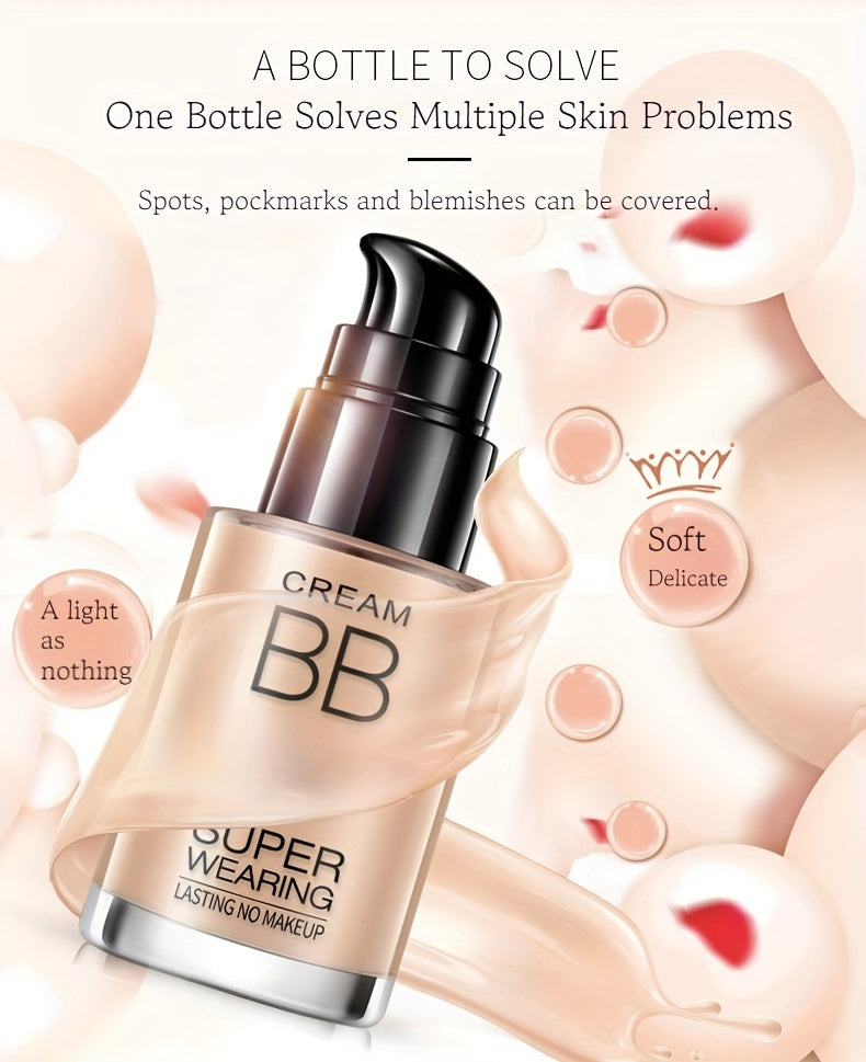 BB Cream Liquid Foundation - Super Wearing, Long-Lasting Flawless Finish, Moisturizing & Isolating, Medium Coverage, Matte Finish for All Skin Types - Ideal Holiday Gift for Women