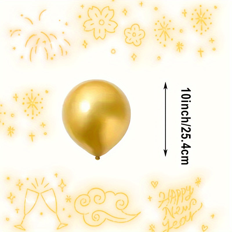 48pcs Sparkling Metallic Balloons Set - Emulsion Material, No Electricity Needed, Ideal for Weddings, Birthdays, Christmas, New Year, Valentine'S Day - Versatile Party Decorations for Ages 14+