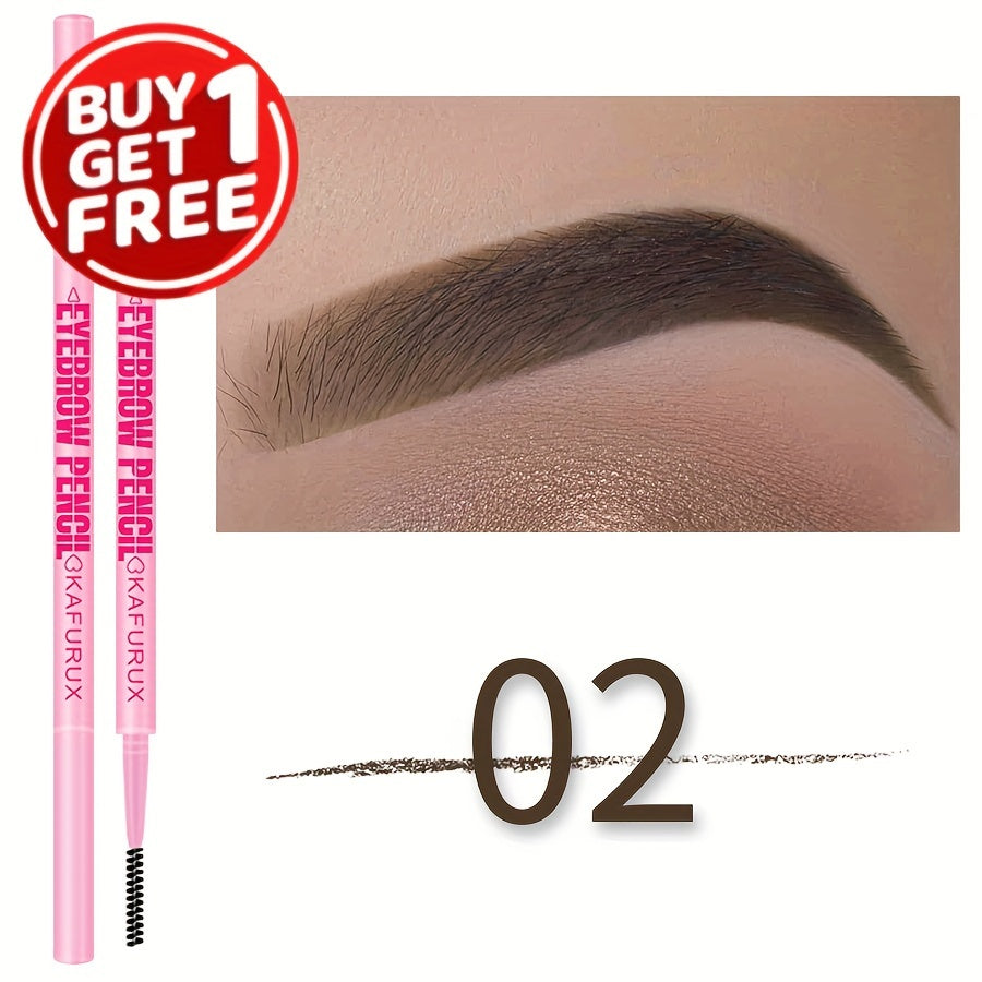 Buy 1 Get 1 Free Eyebrow Pencil - Waterproof, Sweatproof, Long-Lasting Makeup in Brown, Earth Tones, Grey & Black - Easy Application for All Skin Types