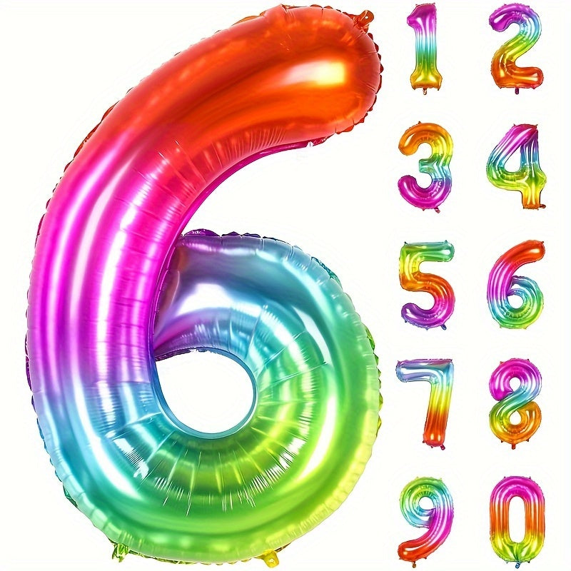 1pc, Number 0-9 Foil Balloon, Birthday Decor, Anniversary Decor, New Year Decor, Graduation Decor, Room Decor, Atmosphere Background Layout, Party Decor Supplies