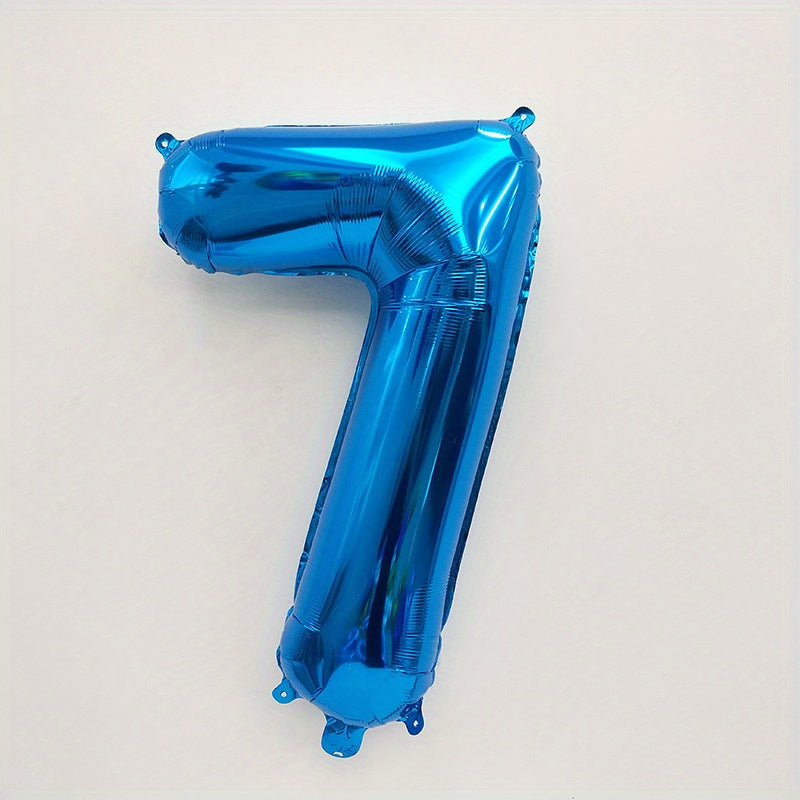 1pc Giant 32-inch Blue Number "60.96cm Balloon - Perfect for Birthdays, Weddings, Anniversaries & Theme Parties - Durable Self-Sealing Aluminum Film, Ideal for Celebrations & Decor, Birthday Balloons