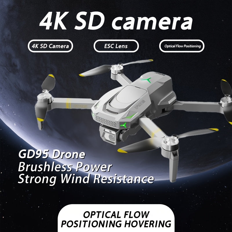 Global Drone GD95 Dual Camera Quadcopter with Optical Flow, WiFi, Follow Me, Obstacle Avoidance & Stable Image - USB Rechargeable 2000mAh Battery, 480P Video, 100m Range, 3m/s Speed, Foldable for Outdoor Adventures, Ideal for