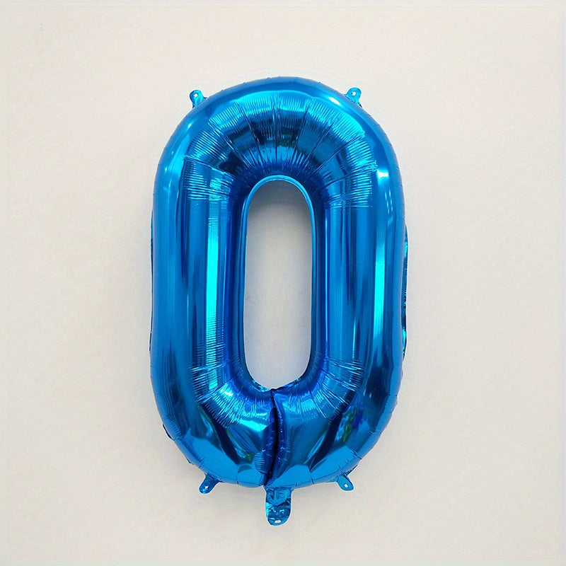 1pc Giant 32-inch Blue Number "60.96cm Balloon - Perfect for Birthdays, Weddings, Anniversaries & Theme Parties - Durable Self-Sealing Aluminum Film, Ideal for Celebrations & Decor, Birthday Balloons