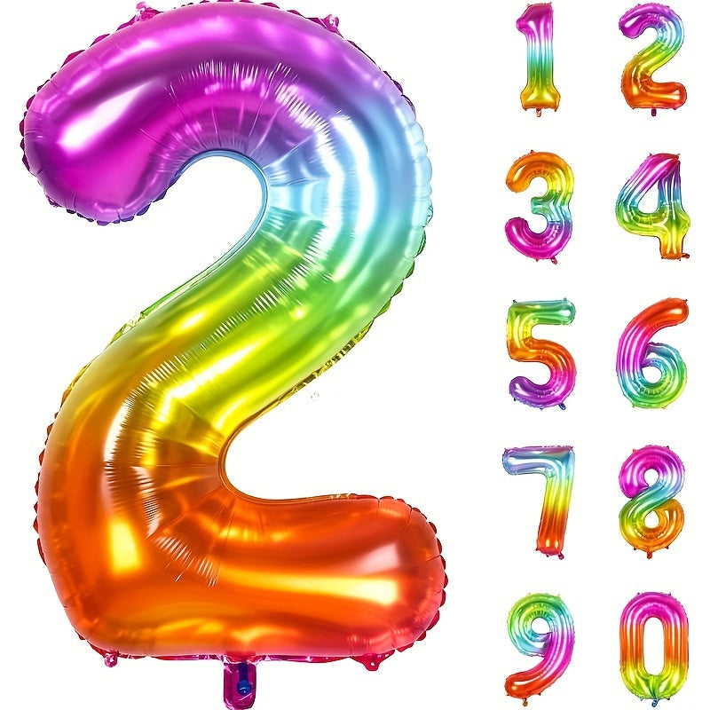 1pc, Number 0-9 Foil Balloon, Birthday Decor, Anniversary Decor, New Year Decor, Graduation Decor, Room Decor, Atmosphere Background Layout, Party Decor Supplies