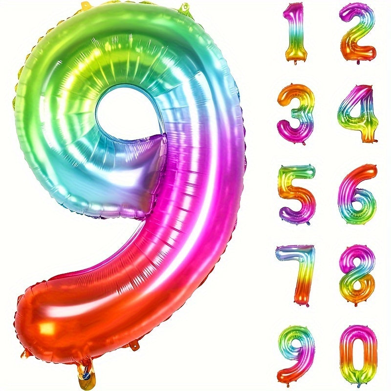 1pc, Number 0-9 Foil Balloon, Birthday Decor, Anniversary Decor, New Year Decor, Graduation Decor, Room Decor, Atmosphere Background Layout, Party Decor Supplies