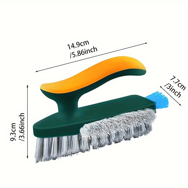 2-in-1 Crevice and Floor Scrub Brush - Durable Plastic, Portable Design for Bathroom, Kitchen, Living Room Cleaning