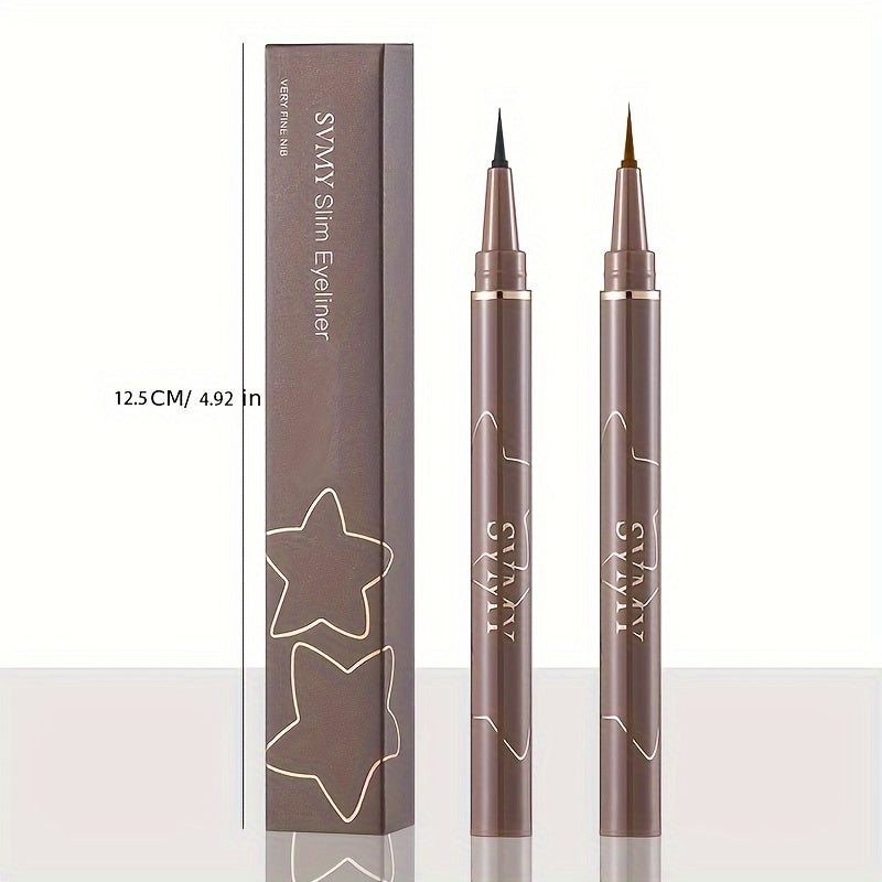 Precision Waterproof Liquid Eyeliner Pen, Black, Quick-Dry, Smudge-Proof, Sweat-Resistant, Long-Lasting Skinny Liner