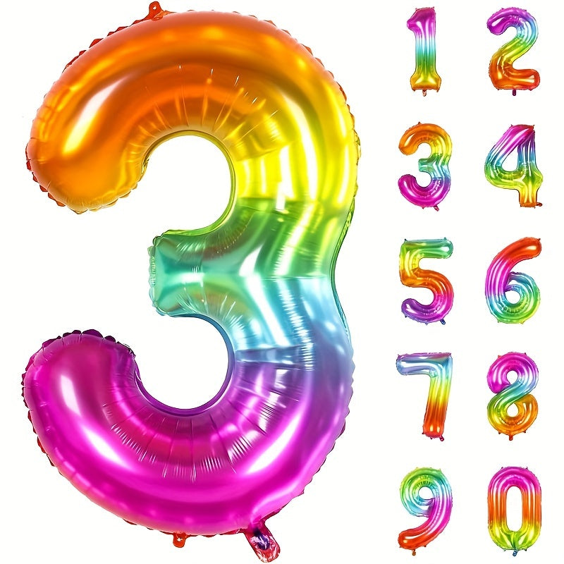 1pc, Number 0-9 Foil Balloon, Birthday Decor, Anniversary Decor, New Year Decor, Graduation Decor, Room Decor, Atmosphere Background Layout, Party Decor Supplies