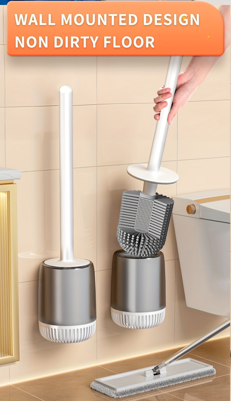 Joyoas Soft Plastic Toilet Brush with Multiple Components - Reusable, Wall-Mounted, Suitable for Toilet Cleaning