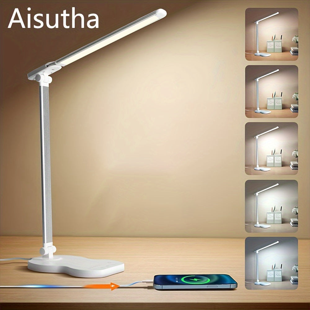 Aisutha Violin LED Desk Lamp, Double Arm, 5 Colors, 10 Brightness Levels, 45-Minute Timer, USB Powered, Ideal for Office and Study, Great Christmas Gift, Desk Lamp, Can Be Used