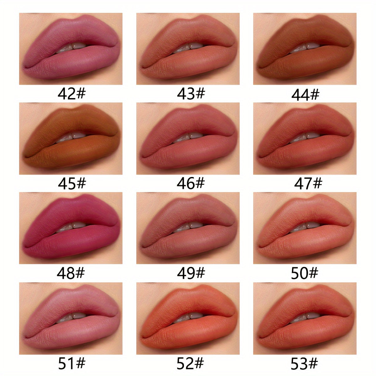 12pcs Nude Lip Liner Set - Long-Lasting Matte Finish, Non-Fade, Skin Fit, Red Shades