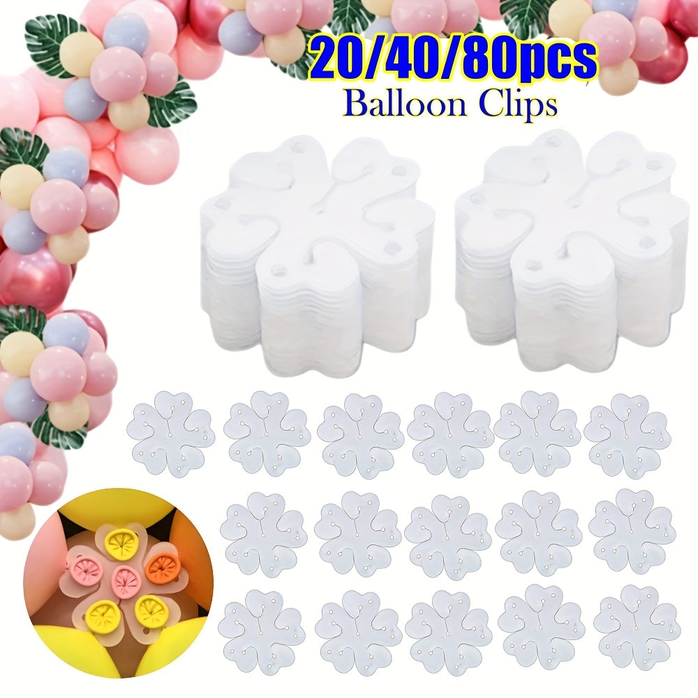 20pcs/40pcs/80pcs, Balloon Clips, Flower Modeling Clip Holder Fixer, Party Decor, Party Favor, Birthday Bridal Wedding Graduation Anniversary Party Decor Supplies