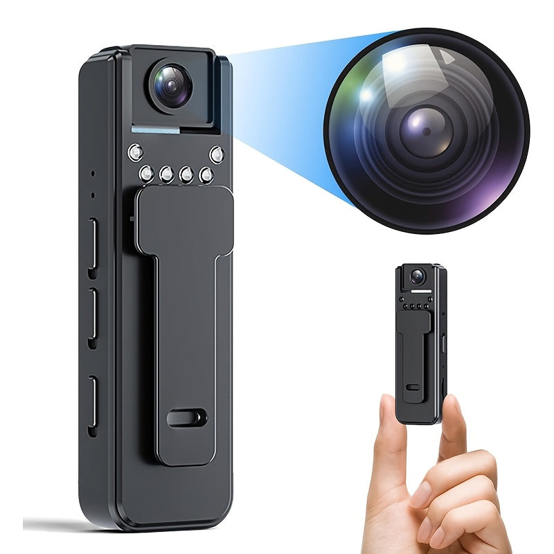 Mini 1080P HD Camera Recorder with Infrared Night Vision, USB Rechargeable Lithium Polymer Battery, PC Material, Push Button Control, Non-Waterproof, for Meetings, Travel, Pet Recording - 128GB Cloud Storage Capacity