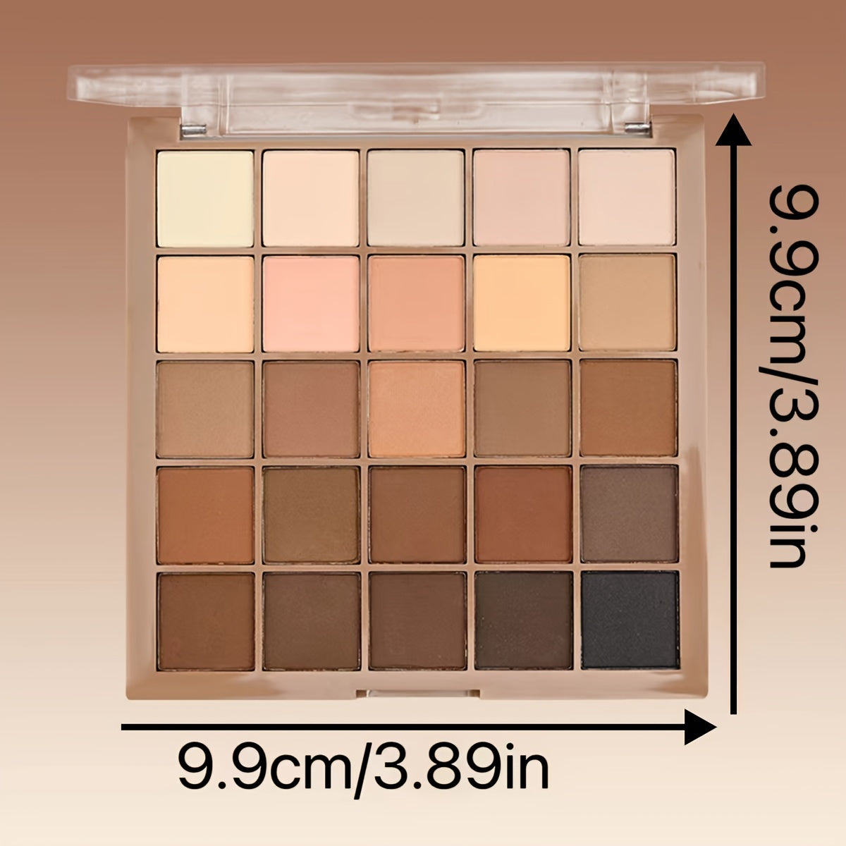 Eyeshadow Palette, 25 Shades, Matte Finish, Neutral Grey & Brown Earth Tones, Coffee & Chocolate Inspired Shades For Versatile Makeup Looks